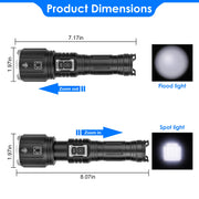 100000LM Super Bright LED Flashlight Waterproof Rechargeable