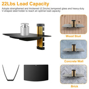 Floating Glass Shelf for Media Devices