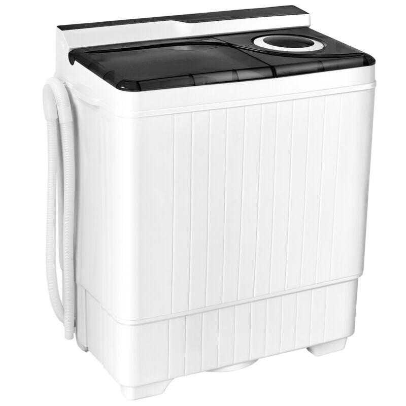 26 Pound Portable Semi-automatic Washing Machine with Built-in Drain Pump-Gray - Gray