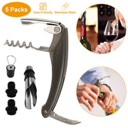 5 Pcs Wine Bottle Opener Set Wine Accessories Kit