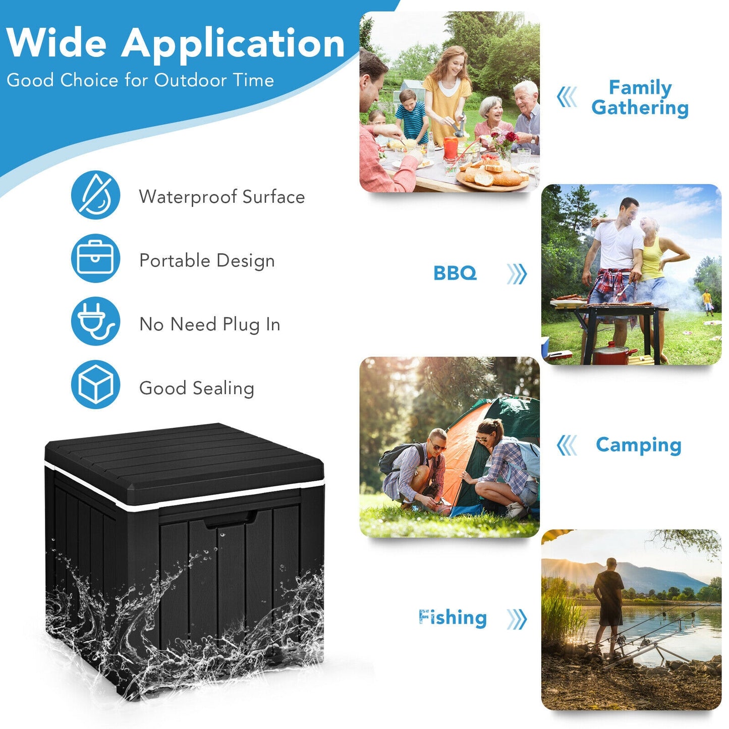 10 4-in-1 Gallon Storage Cooler for Picnic and Outdoor Activities