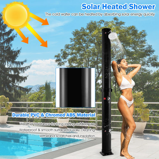 7.2 Feet Solar-Heated Outdoor Shower with Free-Rotating Shower Head