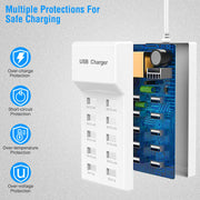 10 Ports USB Charging Station Hub 50W