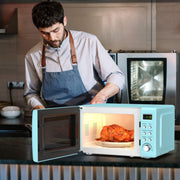 700W Retro Countertop Microwave with 5 Power Levels & Auto Cook