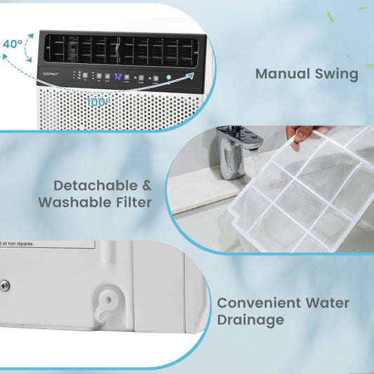 Window Air Conditione with Handy Remote and LED Control Panel