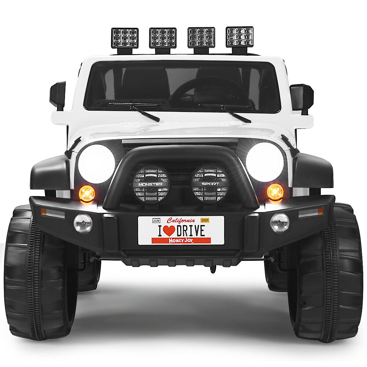 12V 2-Seater Ride on Car Truck with Remote Control and Storage Room-Red - White