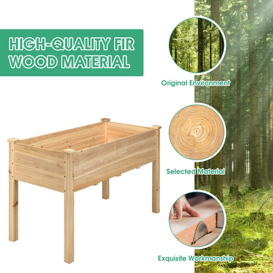 49’’ x 23’’ x 30’’ Wooden Raised Vegetable Garden Bed