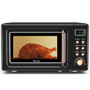 700W Retro Countertop Microwave Oven with 5 Micro Power and Auto Cooking Function-Golden