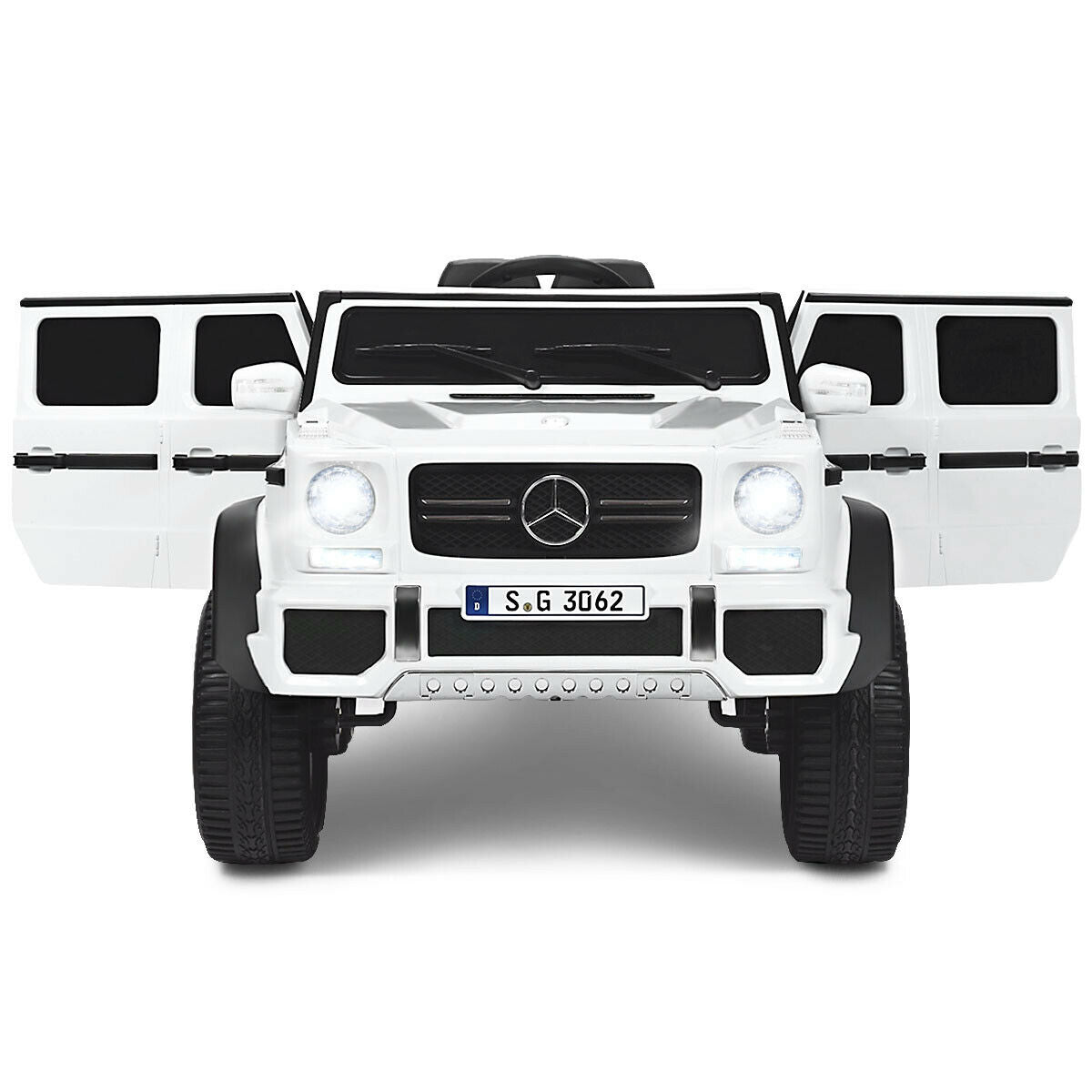 12V Licensed Mercedes-Benz Kids Ride On Car-Black - White