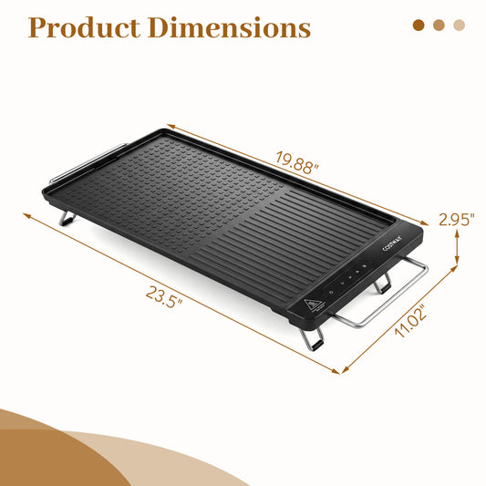 1300W Indoor Electric Grill with Removable Touch Panel