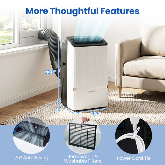 14000 BTU Portable Air Conditioner with WiFi & Dehumidifier