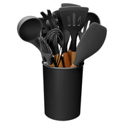 11Pcs Black Silicone Cooking Utensil Set
