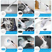 Electric Spin Scrubber with Extendable Telescopic Arm Cordless Voice Prompt Cleaning Brush