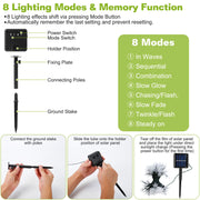 2Pcs Solar Powered String Lights