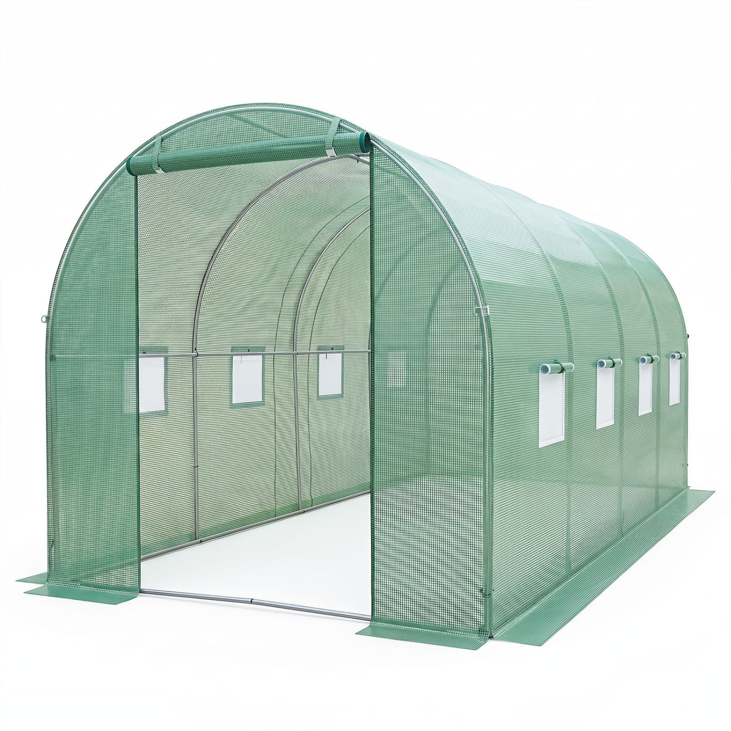 Walk-in Tunnel Greenhouse 15 x 7 x 7 ft with PE Cover