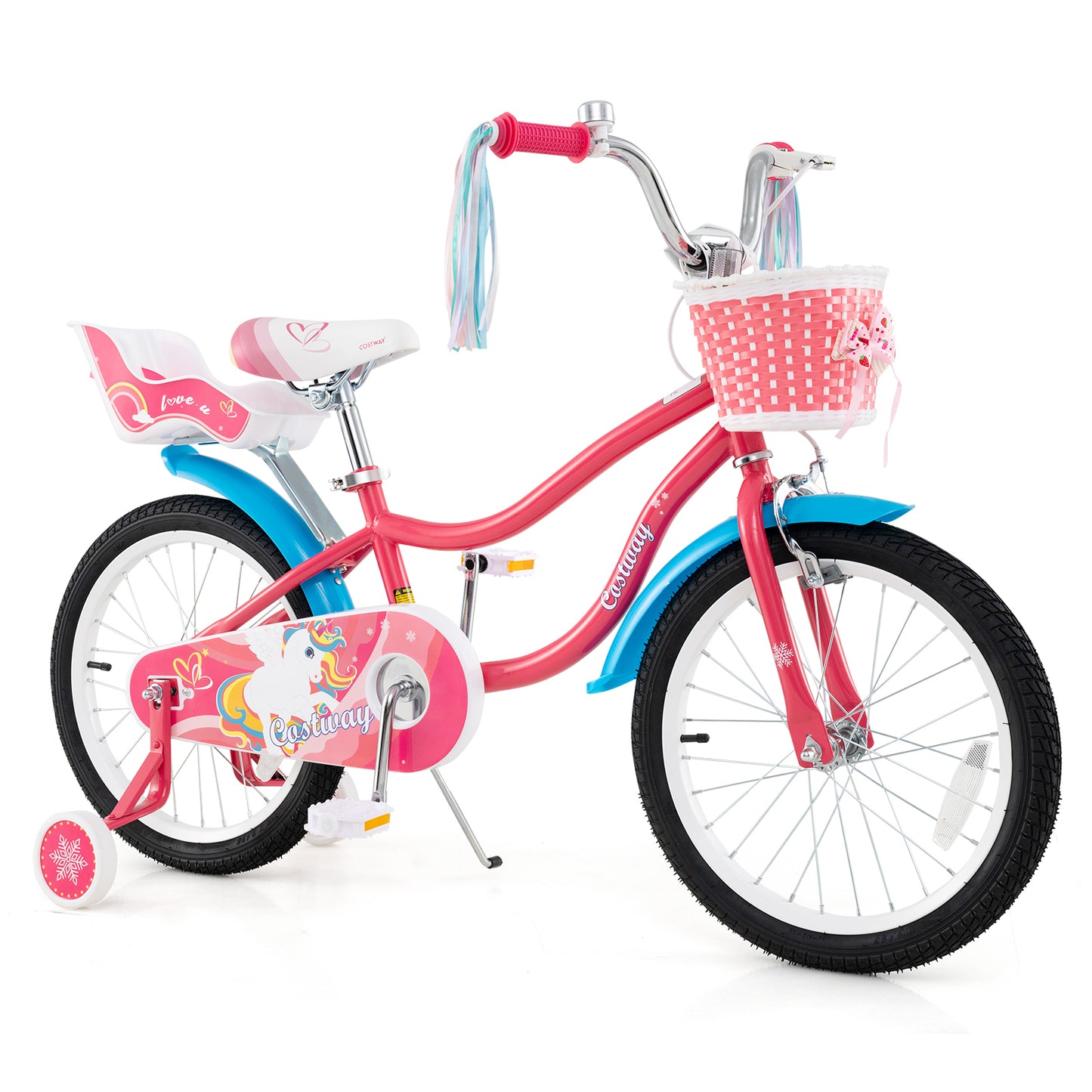 14 Inch Girls Bike for 3-5 Years Old Kids Bike with Doll Seat and Training Wheels - 5 Years Old Kids Bike With Doll Seat And Training Wheels