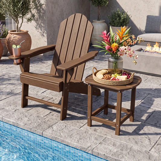 18" Weather Resistant Outdoor Side Table - HDPE Construction