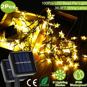 2Pcs Solar Powered String Lights