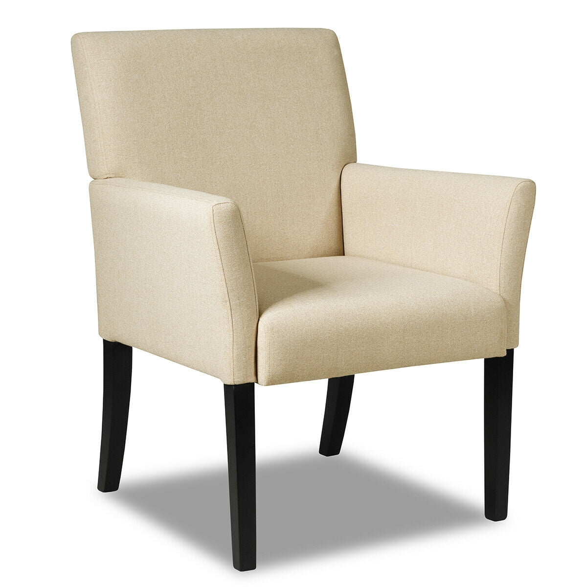 Executive Guest Chair Reception Waiting Room Arm Chair-Beige - Beige