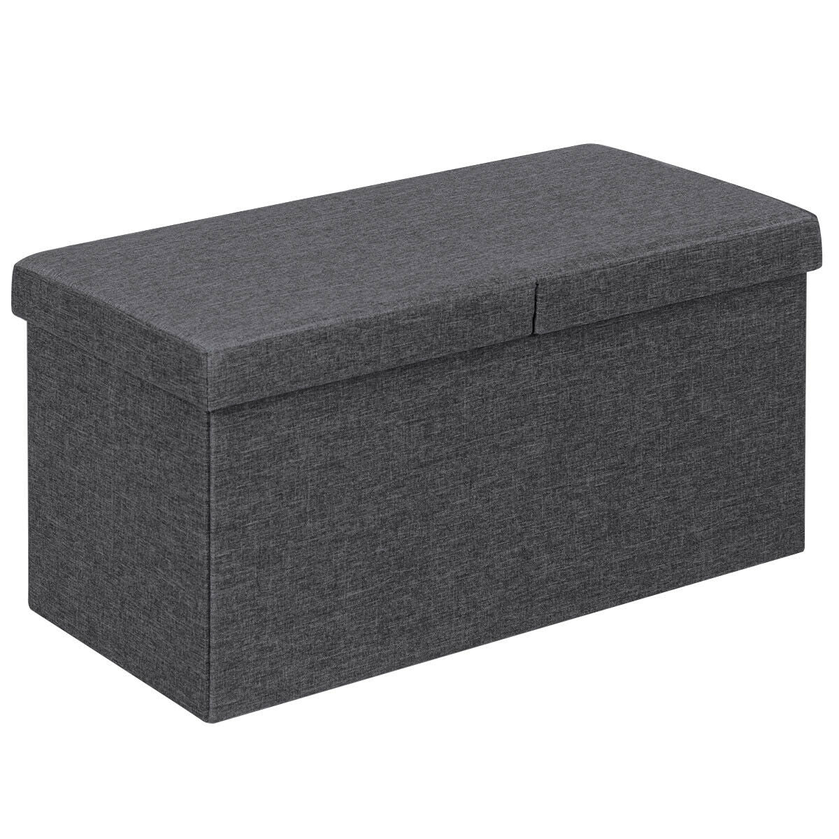 30 Inch Folding Storage Ottoman with Lift Top-Dark Gray - Dark Gray