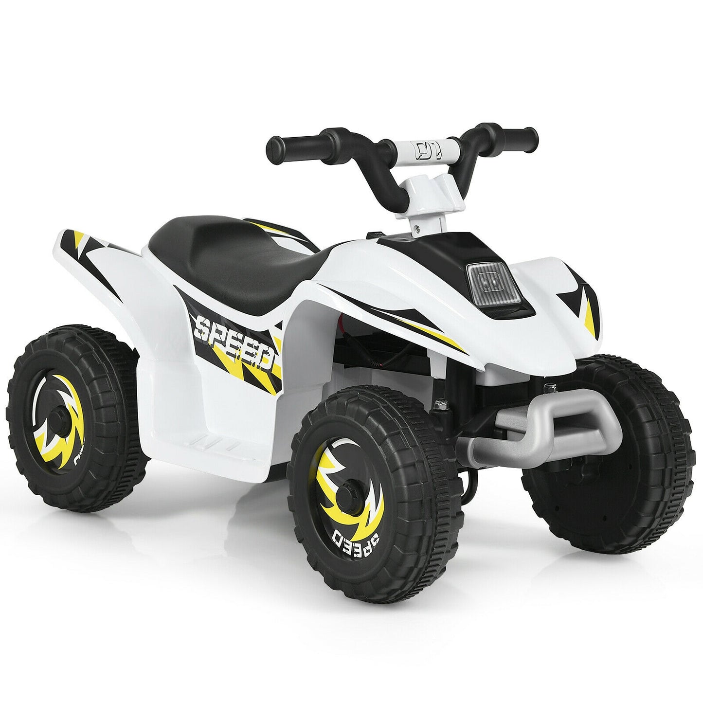 6V Kids Electric ATV 4 Wheels Ride-On Toy -Black - White