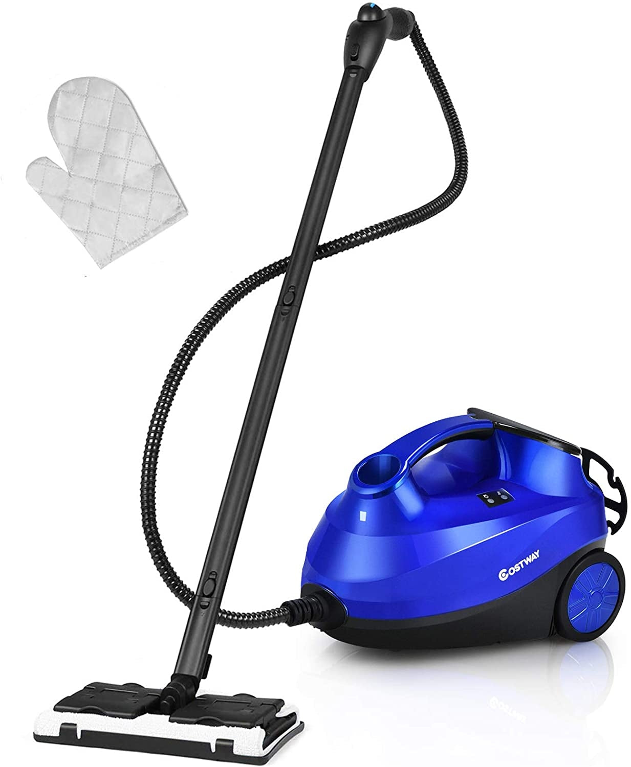 2000W Heavy Duty Multi-purpose Steam Cleaner Mop with Detachable Handheld Unit-Red - Blue