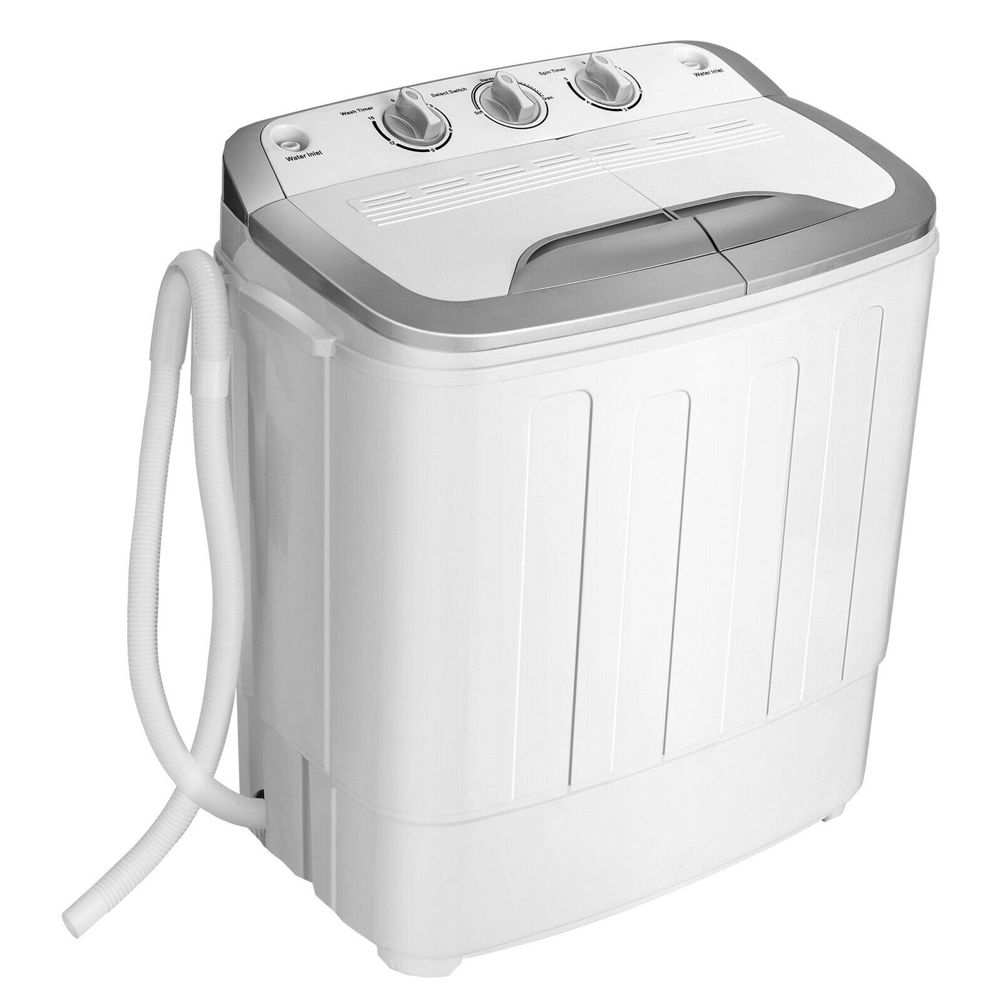 8 Lbs Compact Mini Twin Tub Washing Spiner Machine for Home and Apartment - Automatic Washing Machine