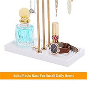3 Tier Gold Metal Tabletop Jewelry Display Tree Stand Organizer