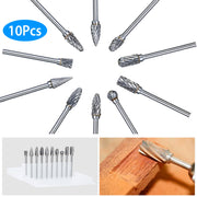 10Pcs Double Cut Carbide Rotary Die Grinder Bit Set
