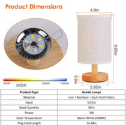 Modern Bedside Lamp with USB Plug