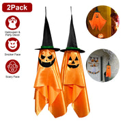 2 Pack Hanging Ghosts with Wizard Hat