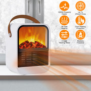 1500W Portable Electric Fireplace Heater 2 Gear Temperature