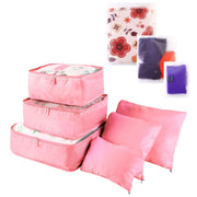 9Pcs Light Pink Clothes Storage Bags Travel Luggage Organizer