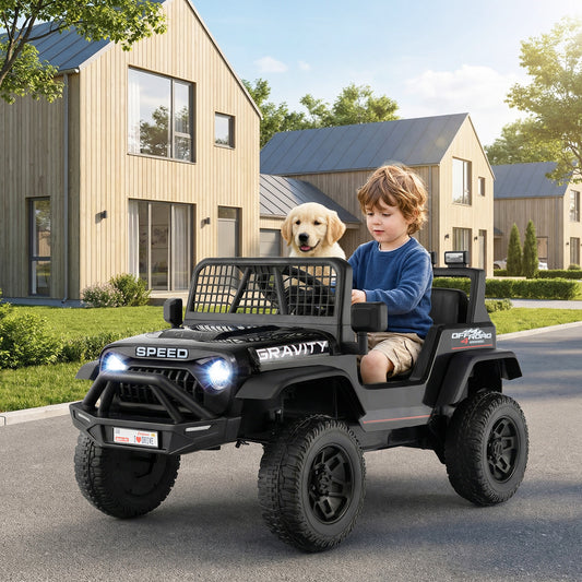 24V Ride On Car for Kids with Parent Remote Control and Music-Black