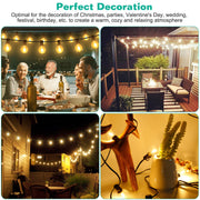 Decorative String Lights 50FT 25 Globe Bulbs