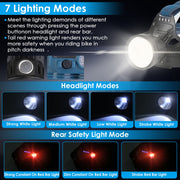 100000LM LED Headlamp 7 Lighting Modes Rechargeable Headlights
