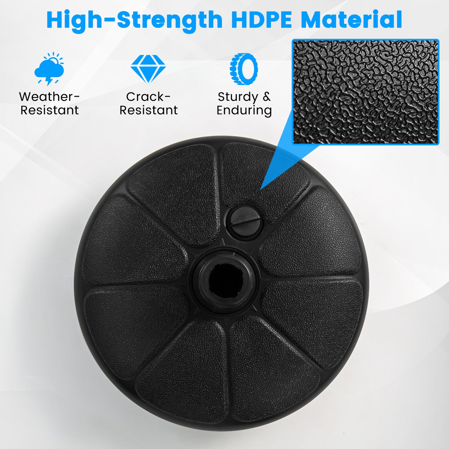27 lbs Fillable Round Umbrella Base Stand for Yard Garden Poolside