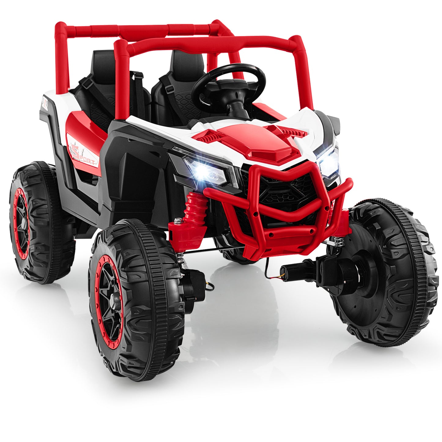 2-Seater Kids Ride on UTV with 2.4G Remote Control for over 3 Years Old Children-Pink - Red