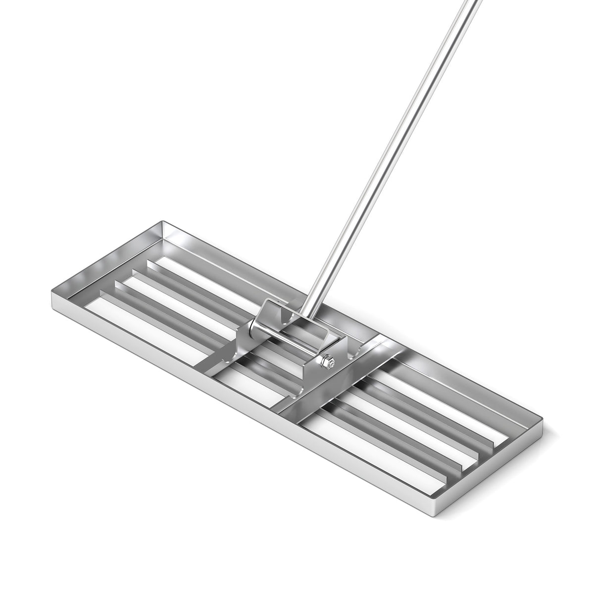 30 x 10 Inch Lawn Leveling Rake with Ergonomic Handle-Green - Silver