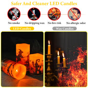 Halloween LED Candles – 3-Pack with Timer