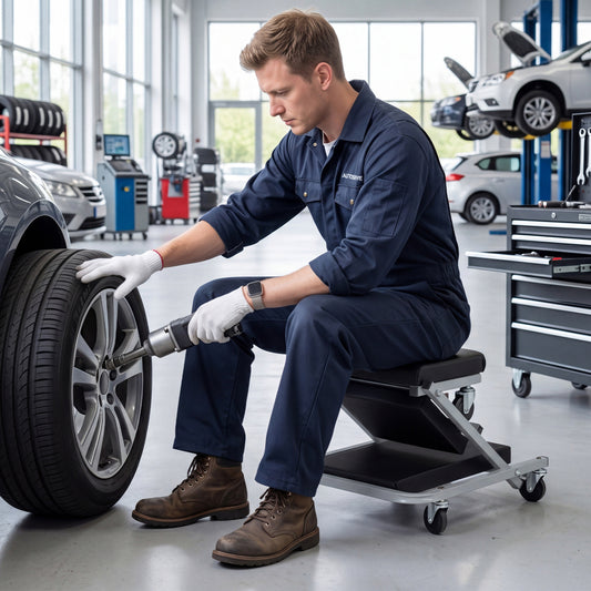 2-in-1 Mechanic Creeper and Z-Seat with 6 Swivel Casters