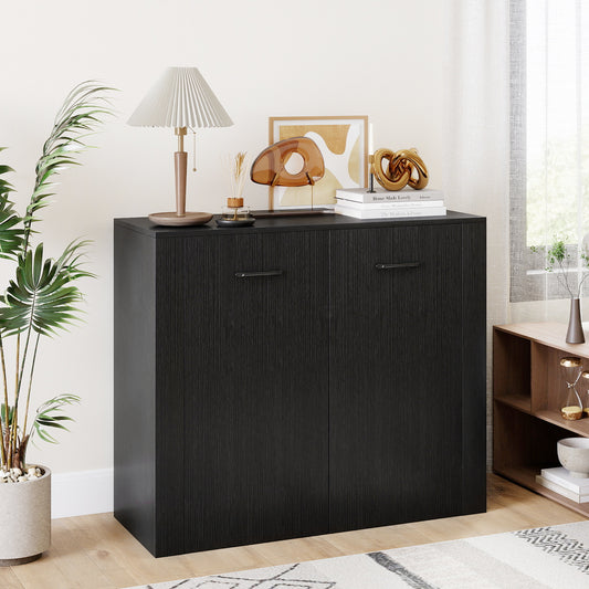 38" Buffet Modern Sideboard Cabinet with Storage-Black