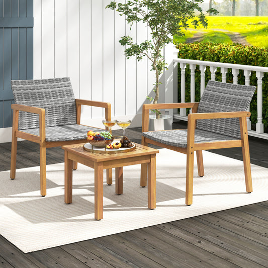 3 Pieces Patio Furniture Set with Chair