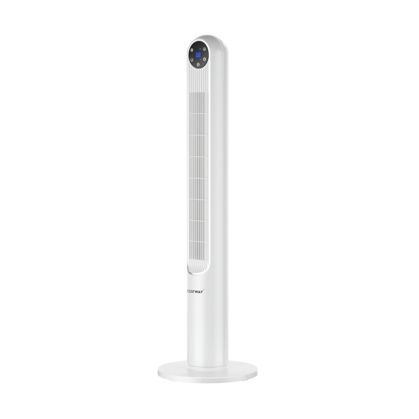 42 Inch 80 Degree Tower Fan with Smart Display Panel and Remote Control-White - White