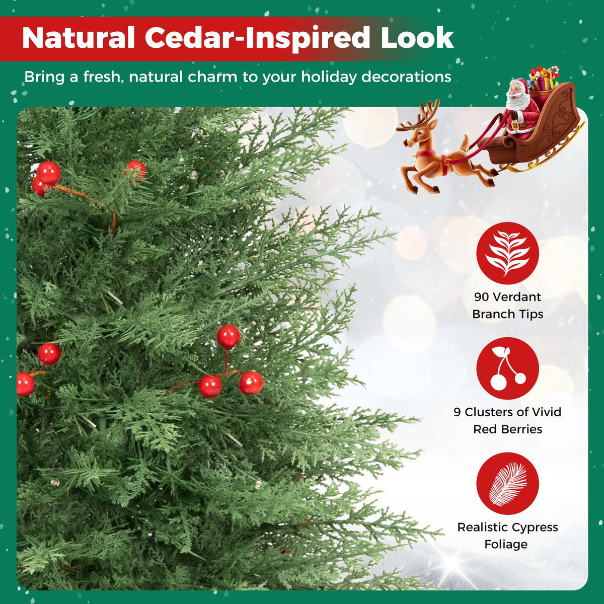 3 FT Pre-Lit Potted Christmas Tree Set of 2 with PE Branch Tips