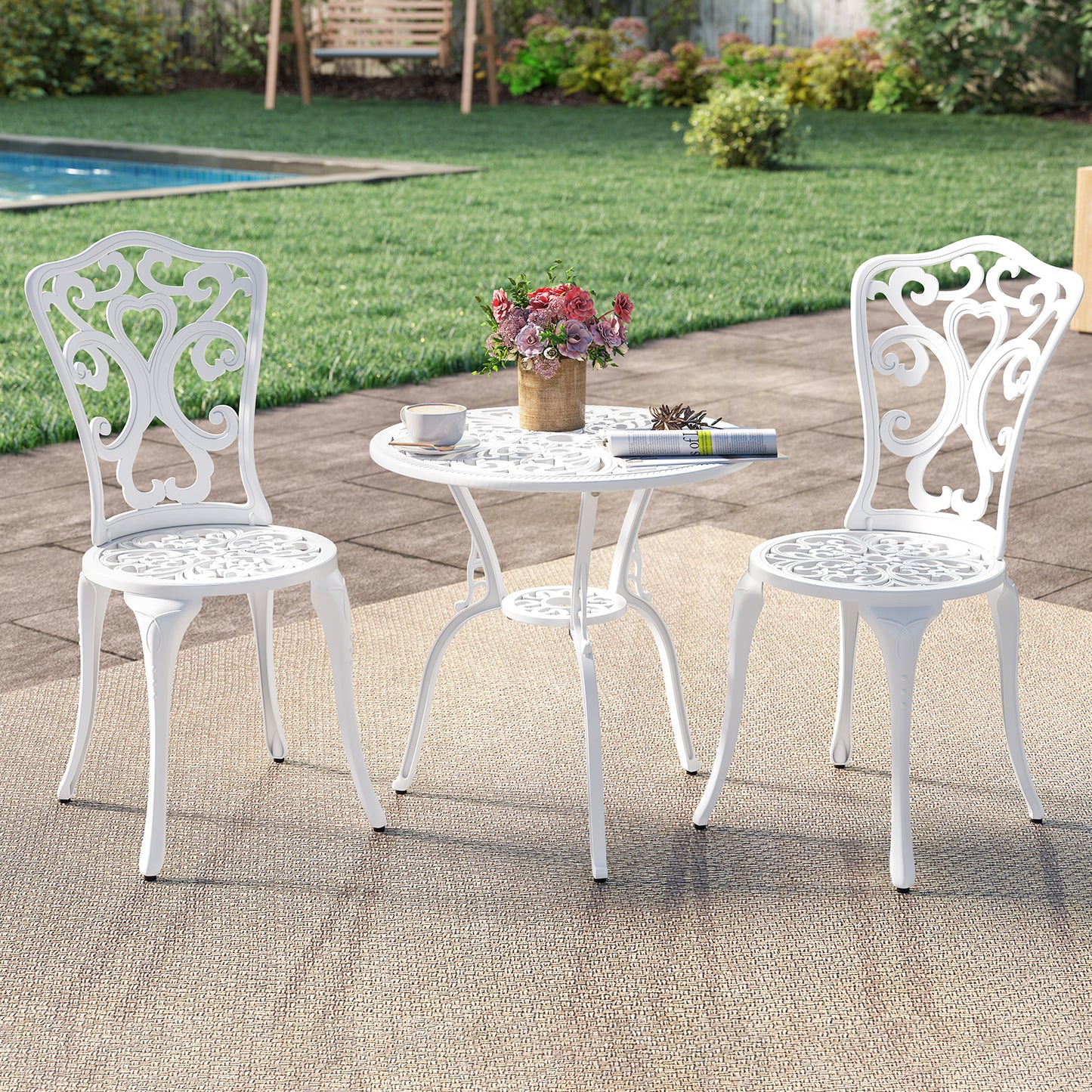 Tempered Glass Coffee Table Set of 3 with 1 Clear Coffee Table and 2 End Tables