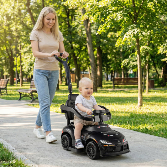 3-in-1 Toyota Licensed Foot-to-Floor Stroller Sliding Walking Toy-Black