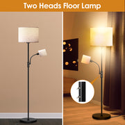 Dual Floor Lamp with Linen Shade