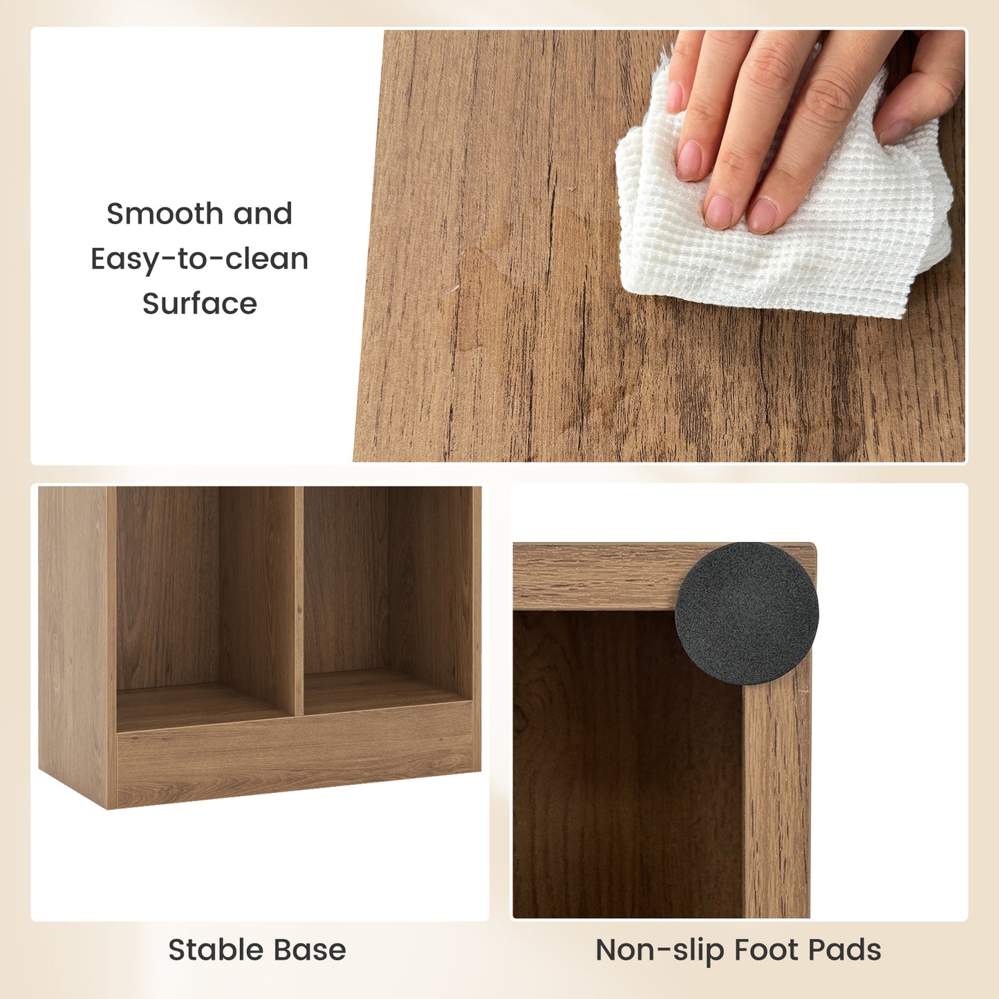 41 Inches 5-Cube Floor Bookcase with 2 Anti-Tipping Kits