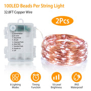 2Pcs Copper Fairy Lights – 100 LEDs